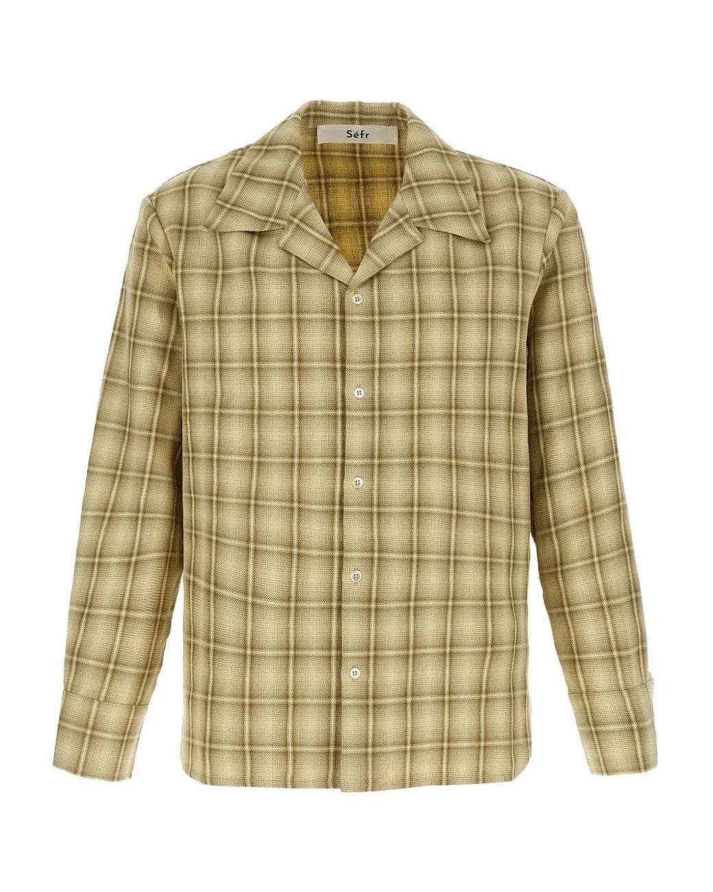 Séfr Green Ignacio Plaid-Checked Shirt for men