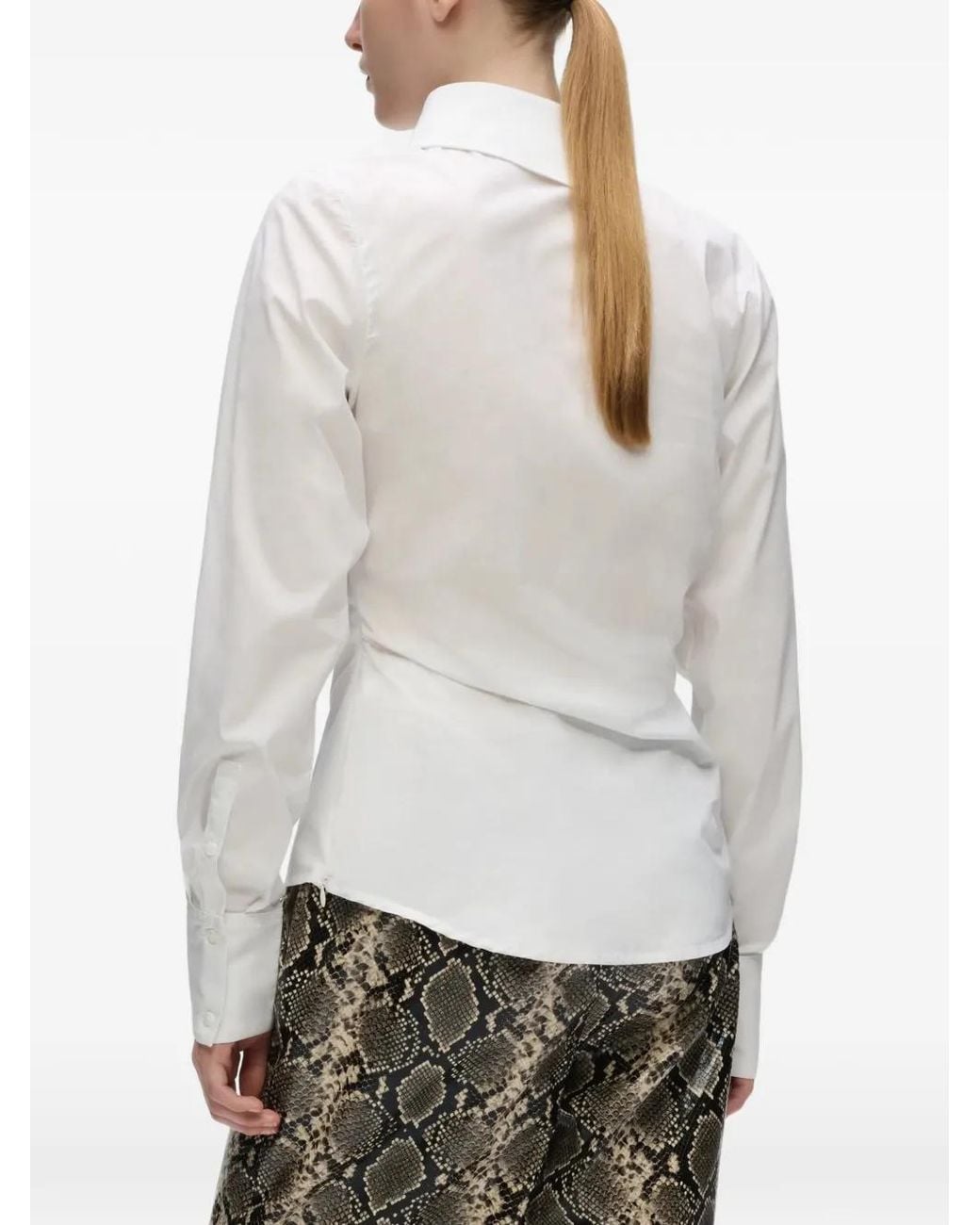 Karl Lagerfeld White Asymmetric Button Shirt