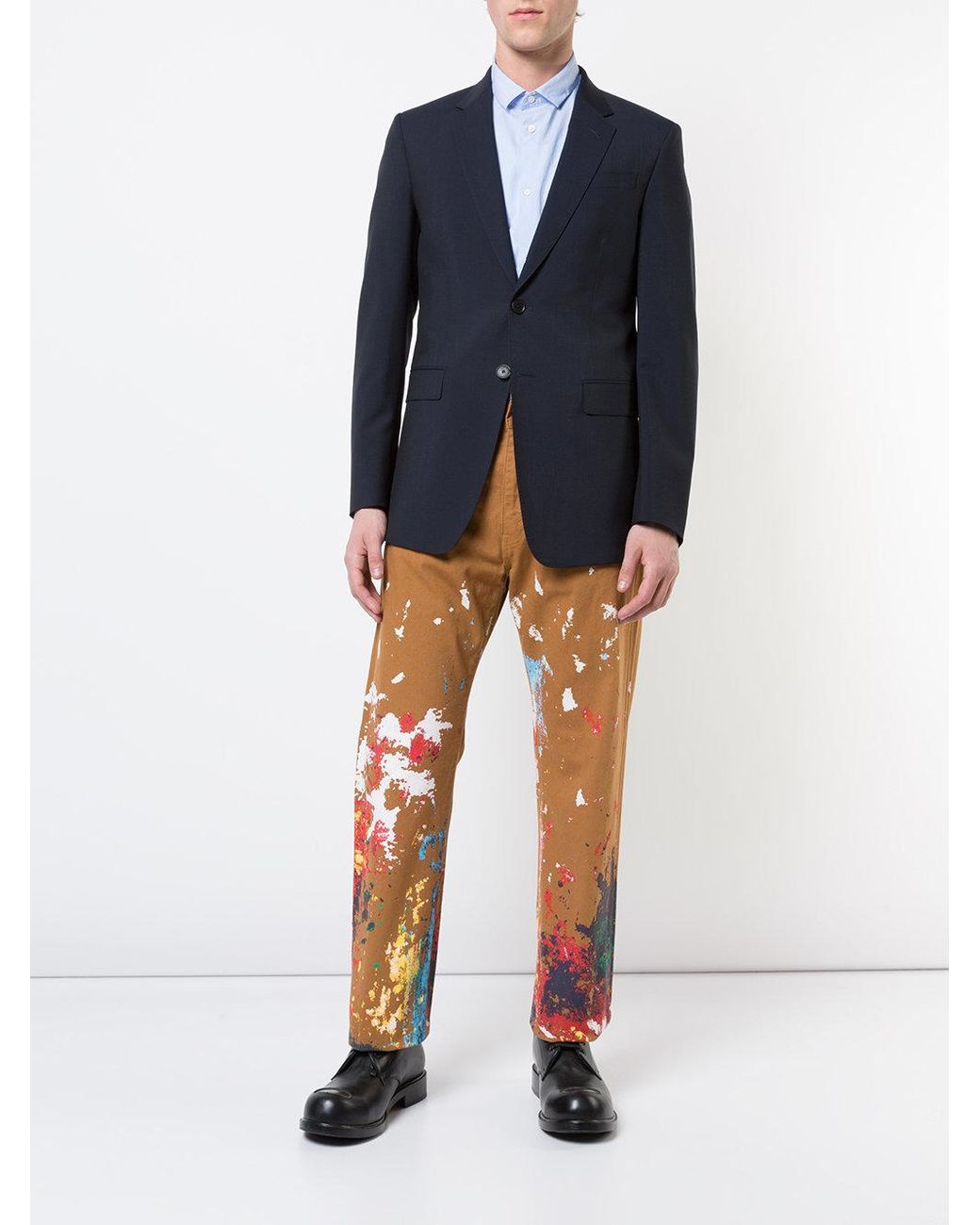 Paint Splatter Trousers in Brown 