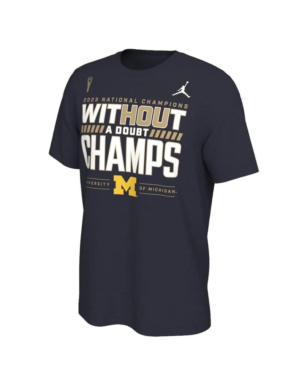 Nike Blue Michigan Wolverines College Football Playoff 2023 National Champions Locker Room T-shirt for men