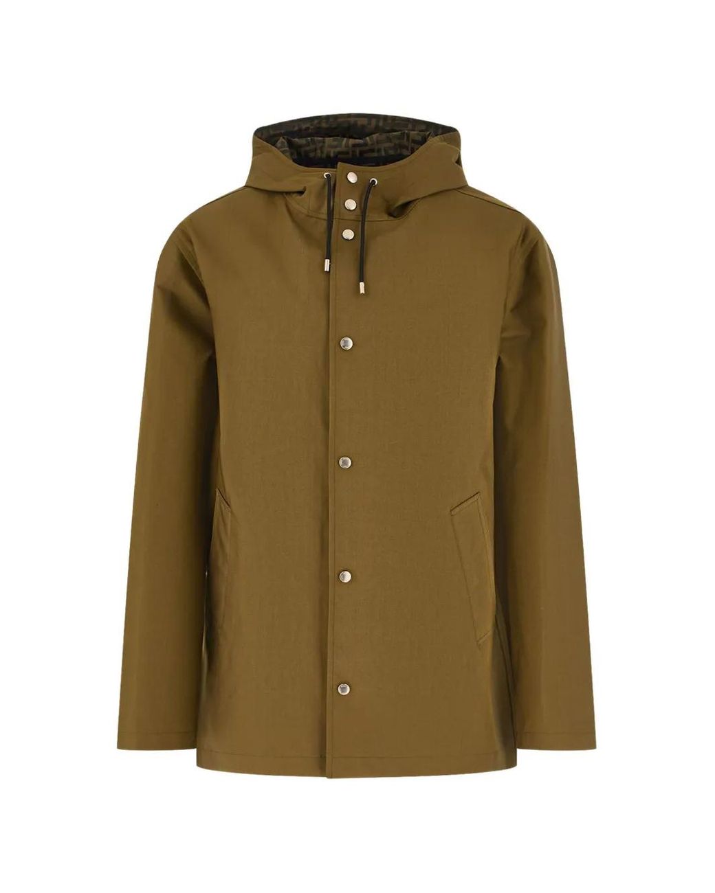 Fendi Green Logo-Print Parka for men