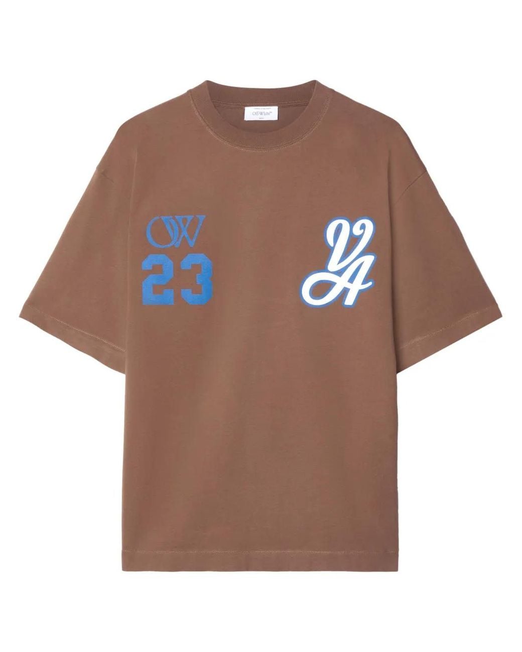 Off-White c/o Virgil Abloh Brown 23 Varsity Skate Cotton T-shirt for men