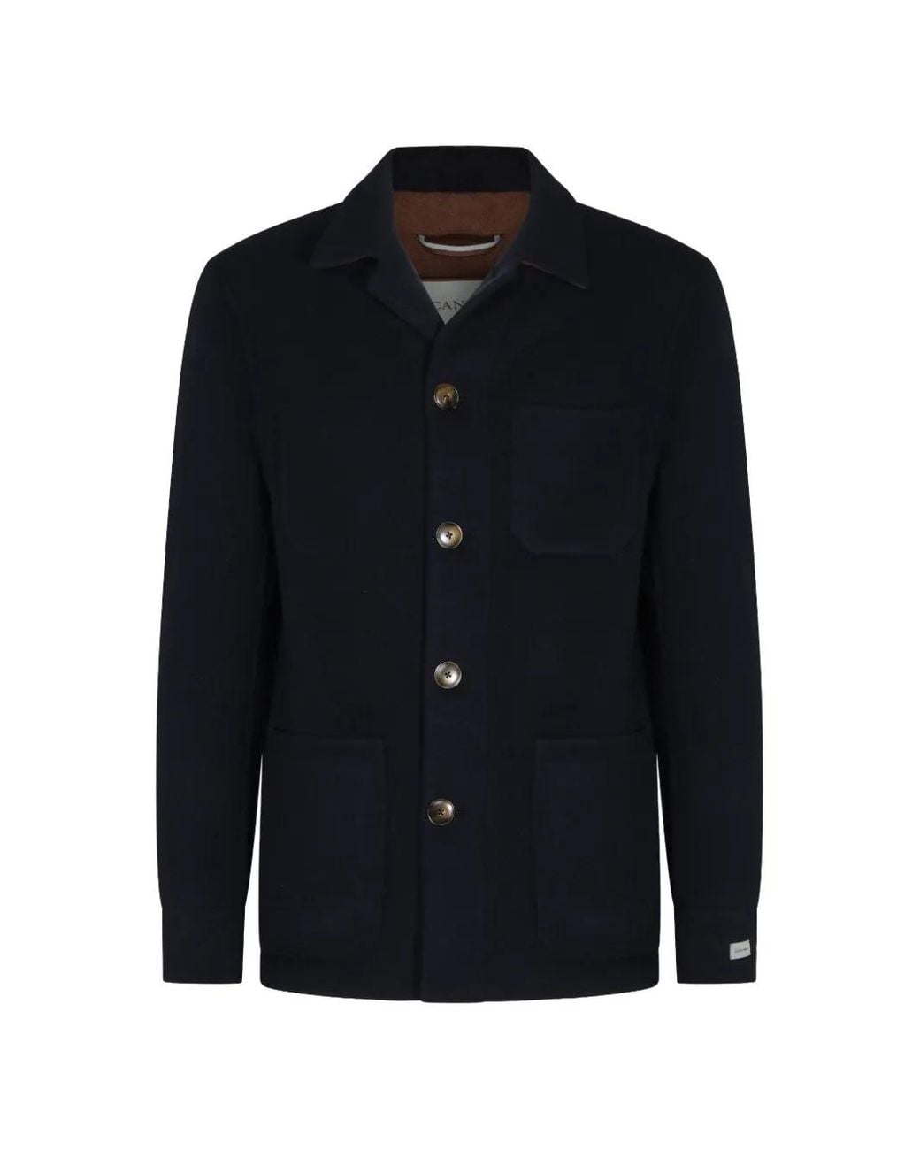 Canali Blue Button-Fastening Pocket Jacket for men