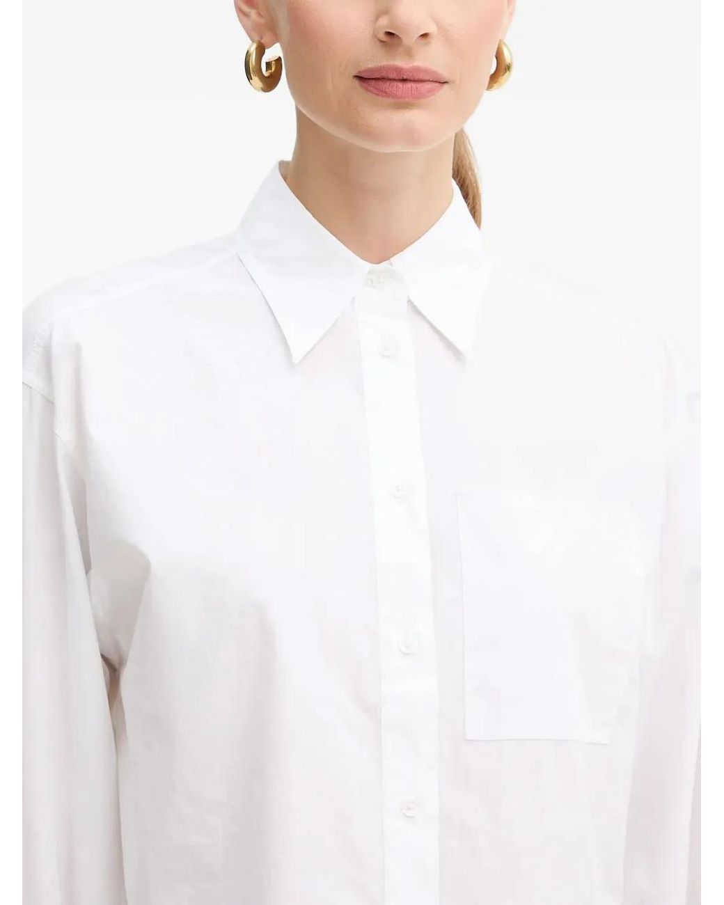 Boss White Pocket Long-Sleeve Shirt