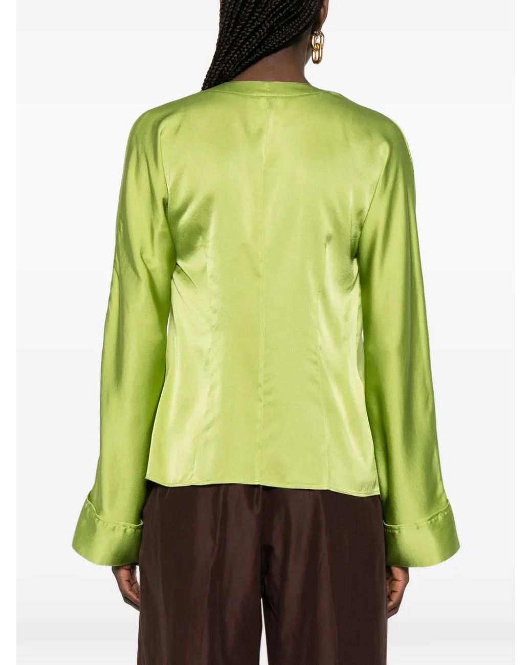 Forte_forte Green Tassel-Detail Blouse
