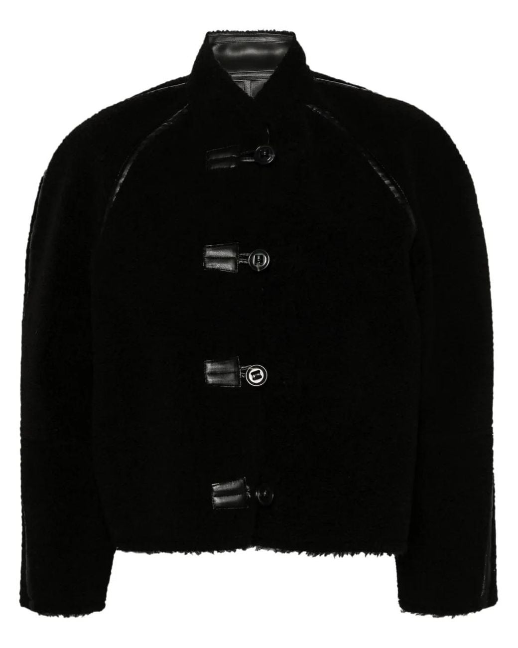 Low Classic Black Faux-Shearling Jacket