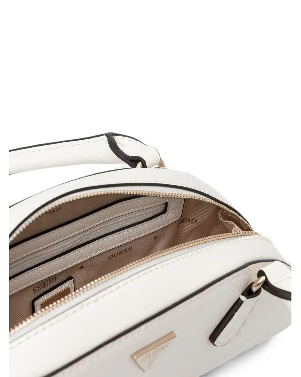 Guess White Isobel Shoulder Bags