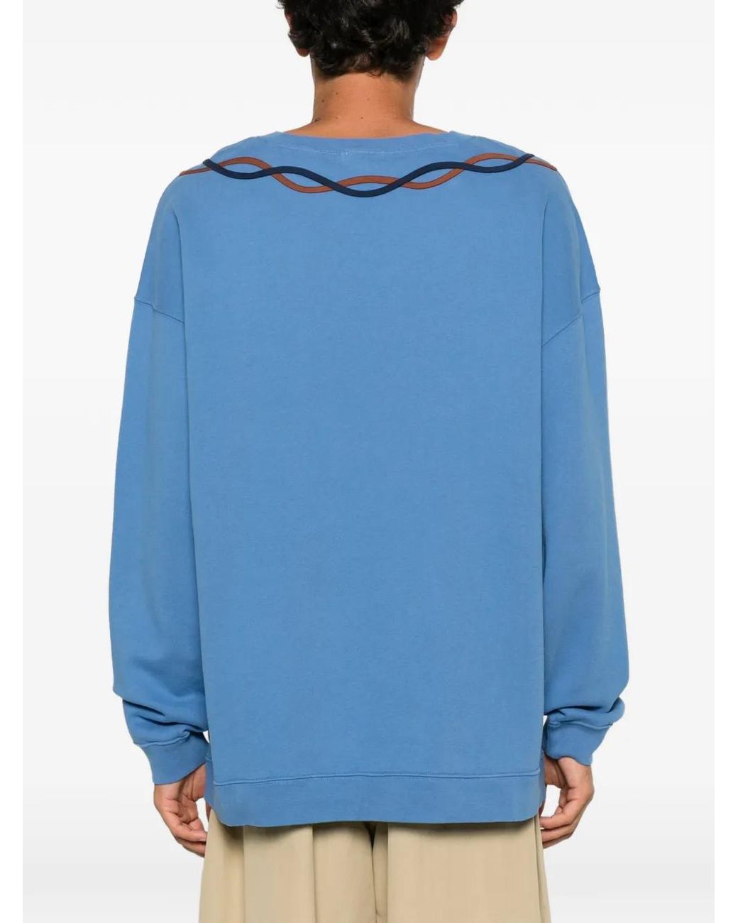 Bode Blue Sidewinder Embroidered-Logo Sweatshirt for men