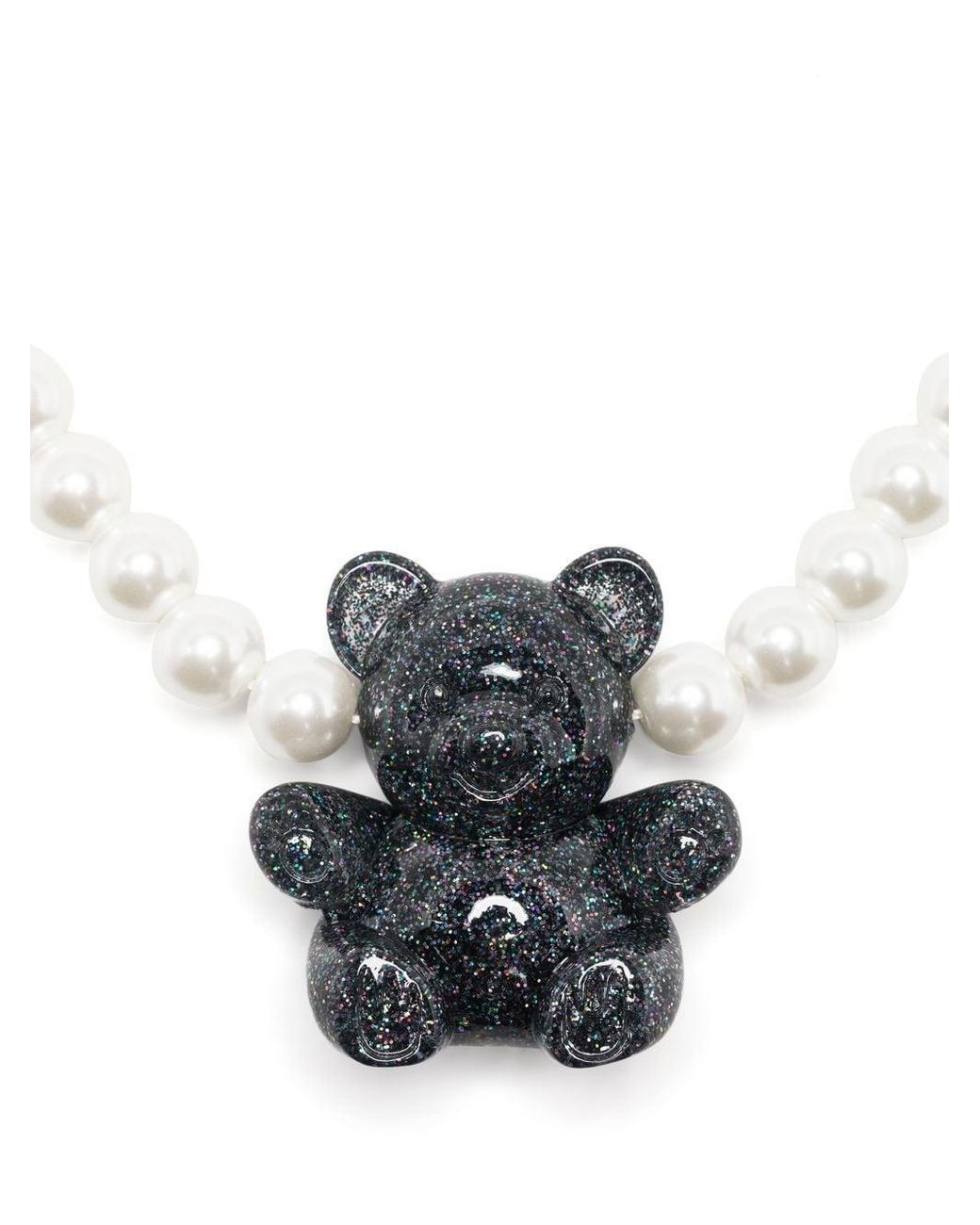 Bimba Y Lola Bearcharm Pearl Necklace in Gray Lyst