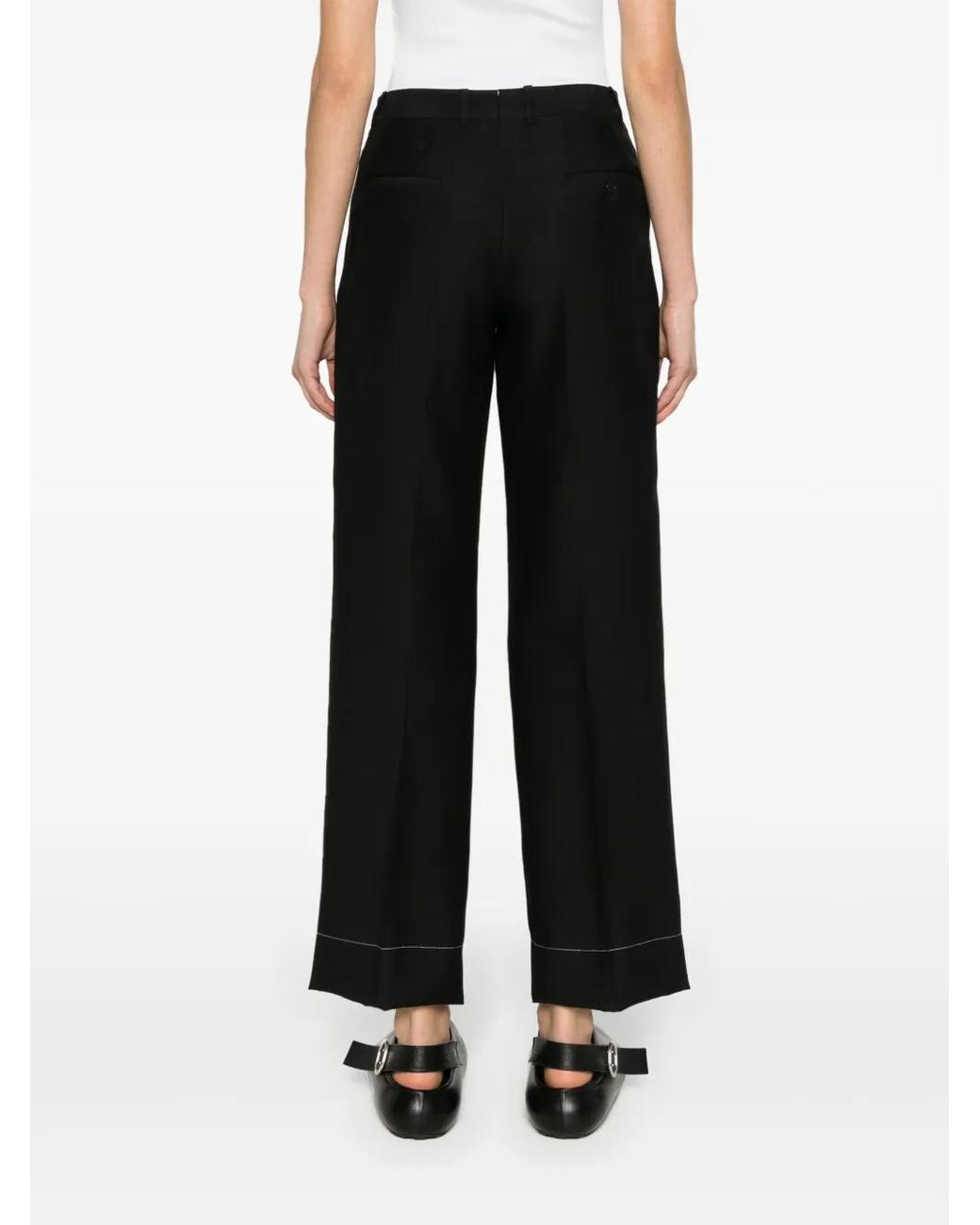 Brioni Black Wide-Leg Trousers