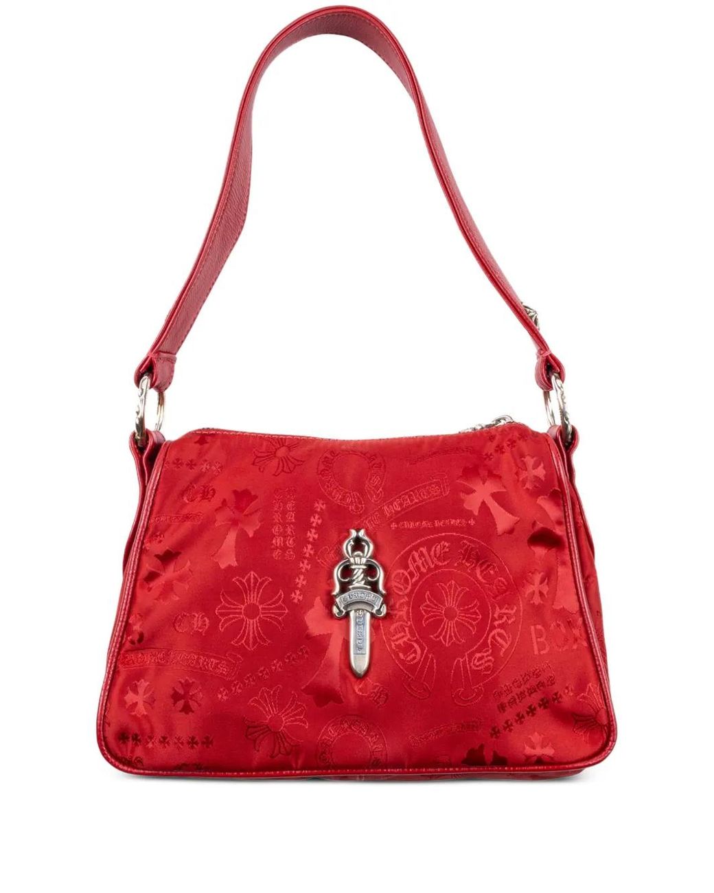 Chrome Hearts Red Top-Handle Patterned Shoulder Bag for men