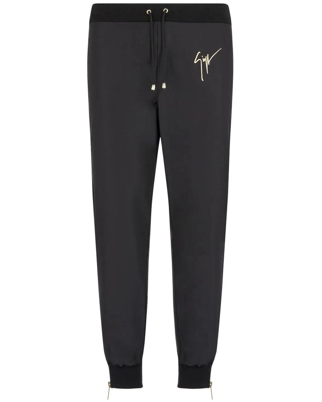 Giuseppe Zanotti Black Logo-Print Track Pants for men