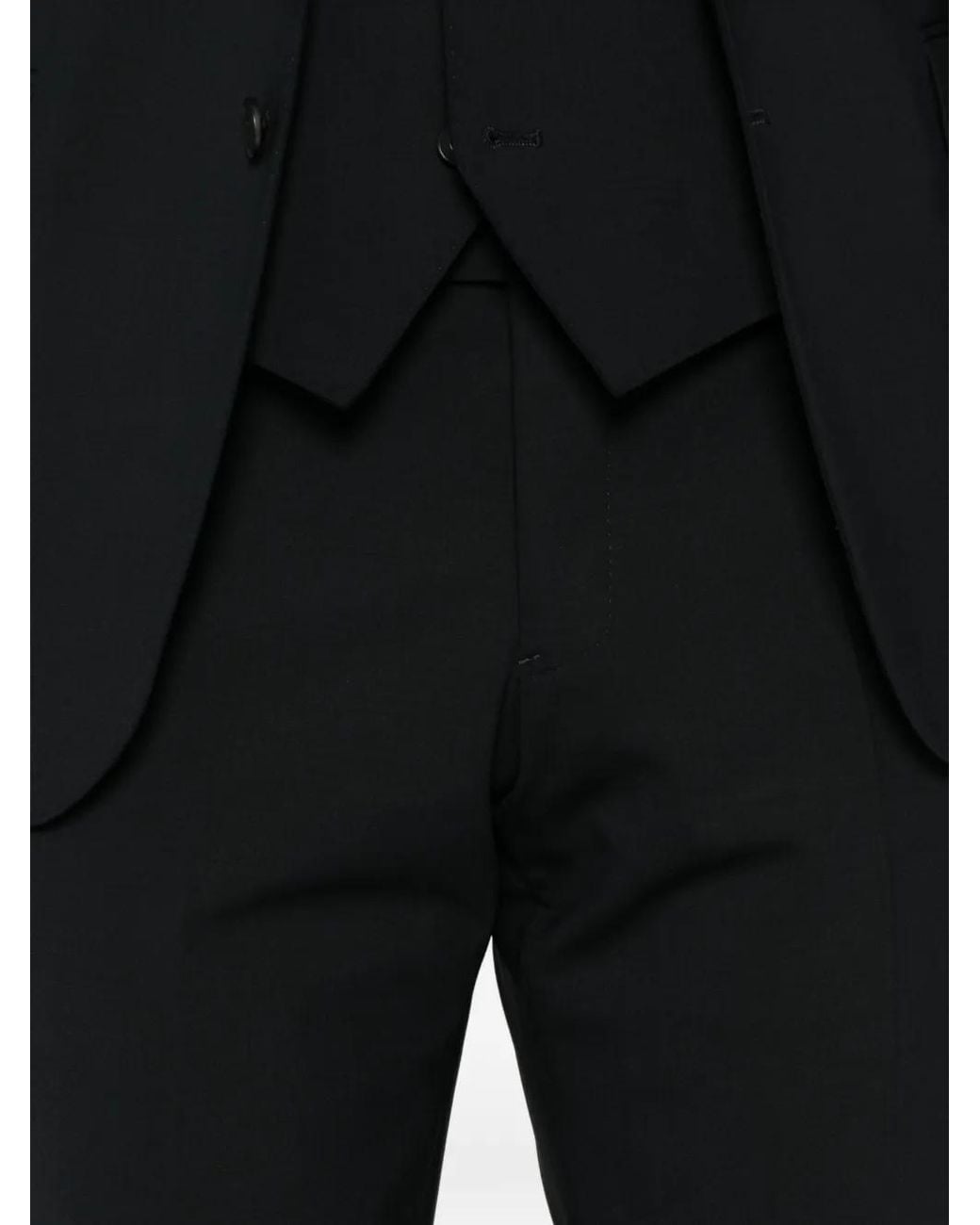 Emporio Armani Black Single-Breasted Suit (Set Of Three) for men