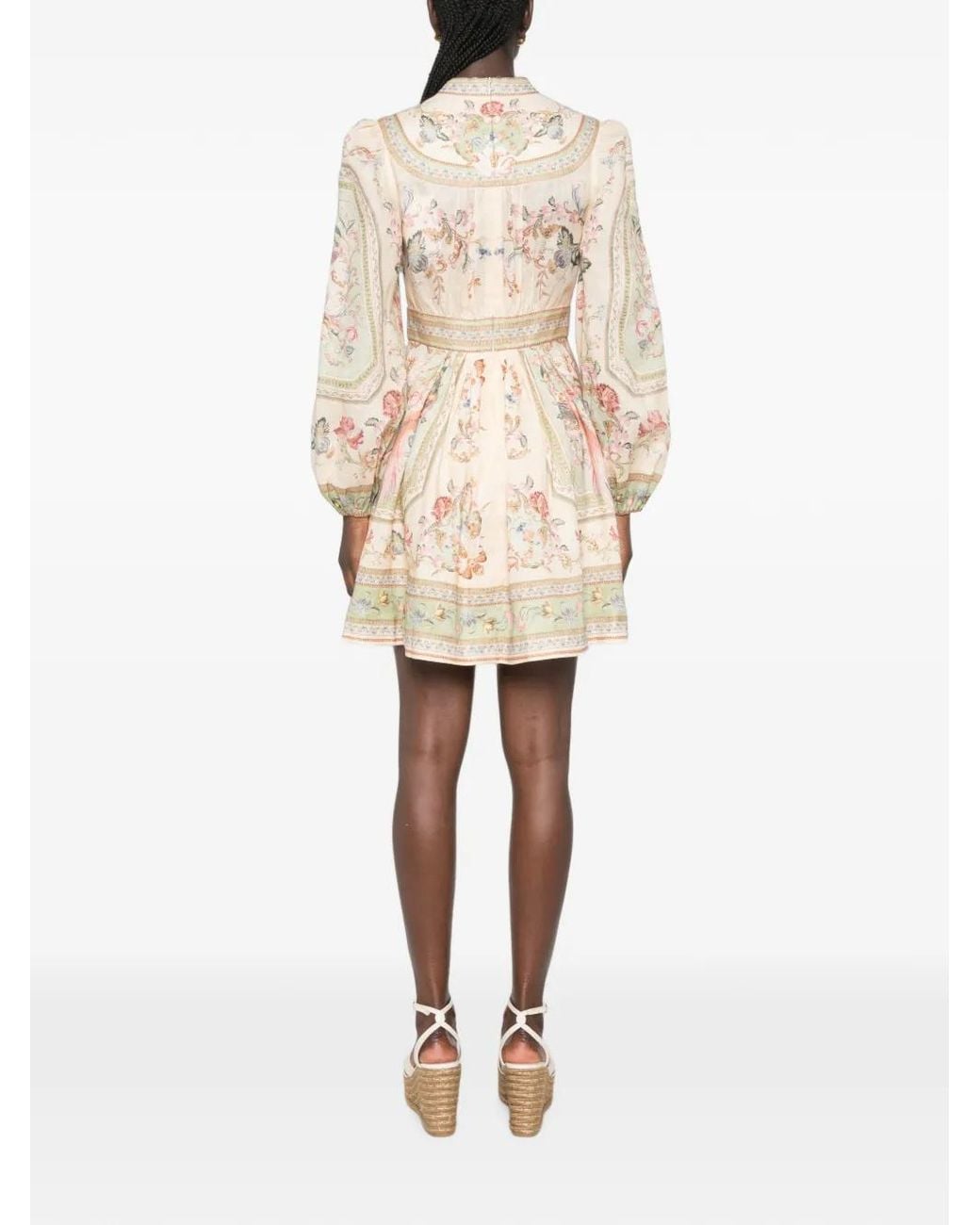Zimmermann Natural Roselight Linen Mini Dress