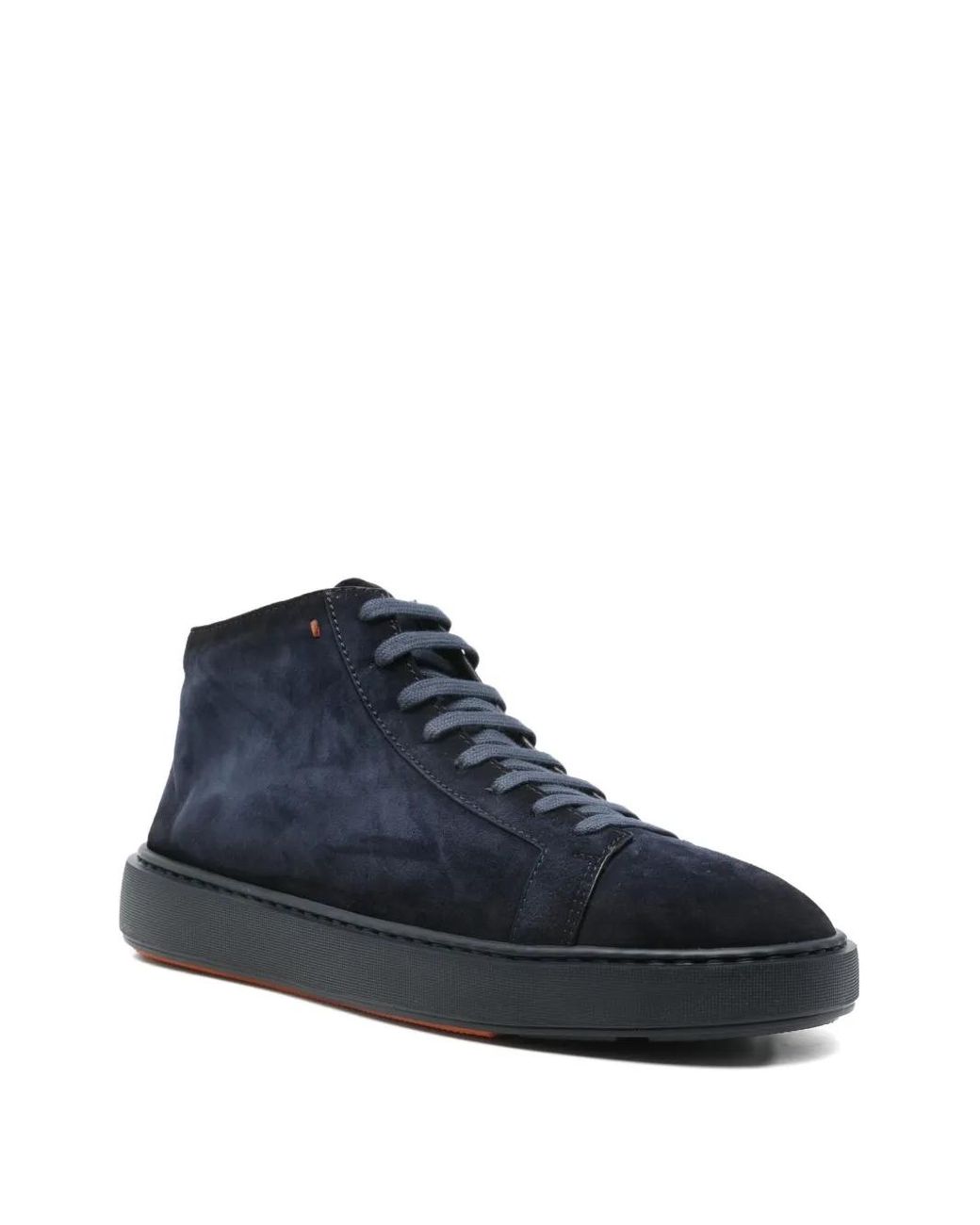 Santoni Blue Suede Sneakers for men