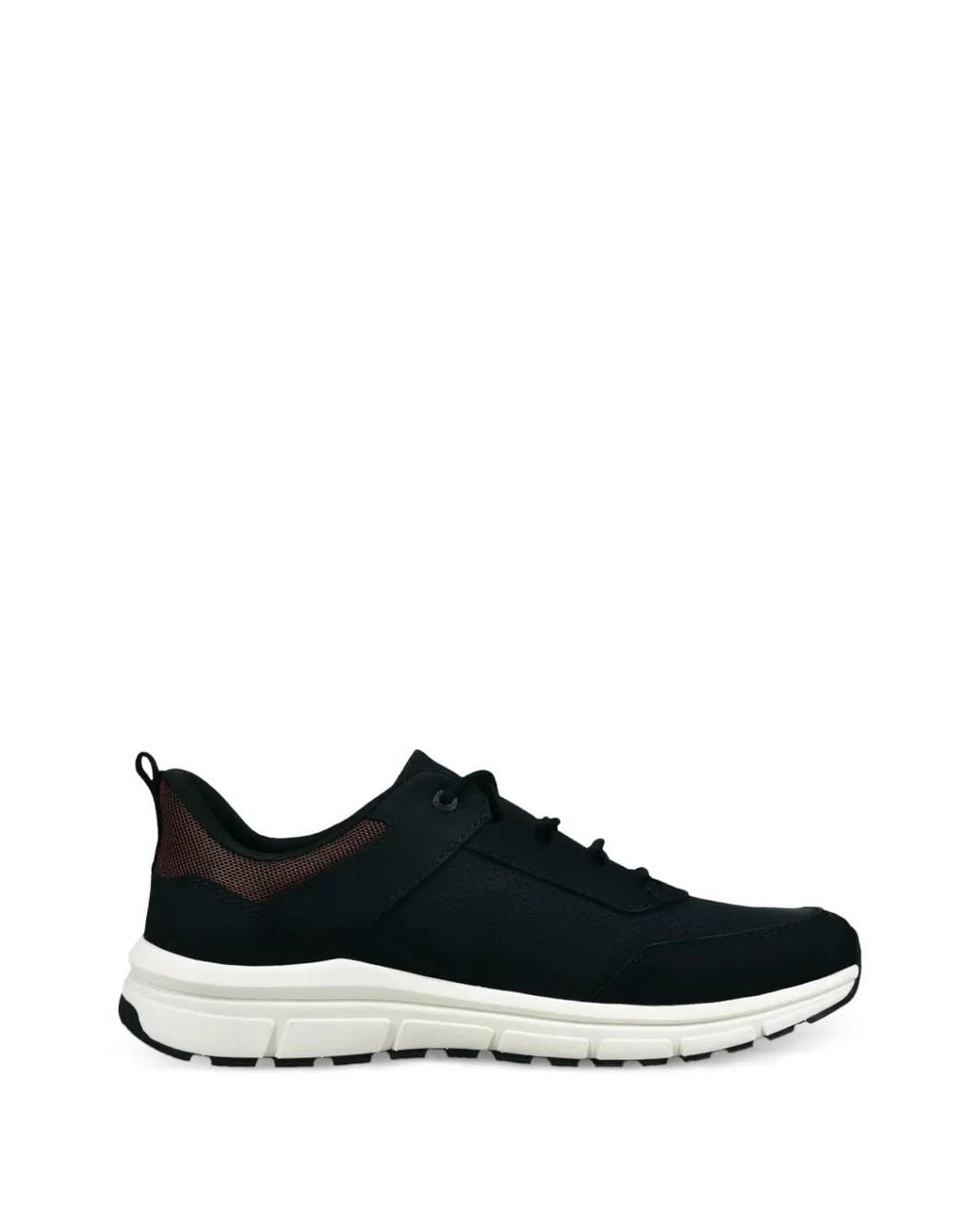 Bugatti Black Logo-Lettering Mesh-Panel Sneakers for men