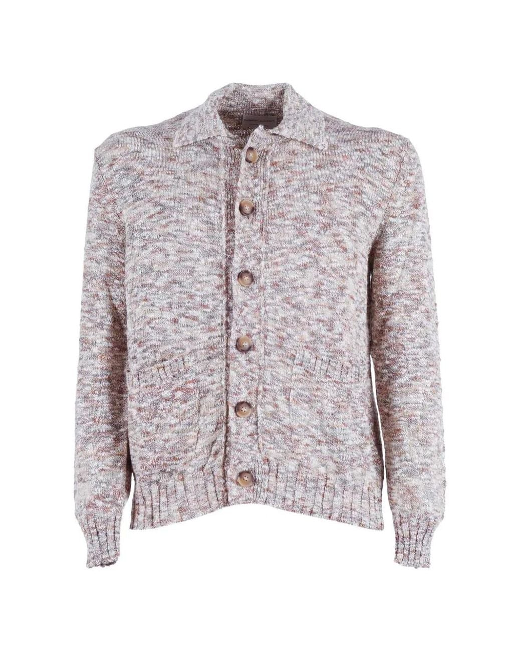 SETTEFILI CASHMERE Multicolor Cardigan En Tweed À Col Polo for men