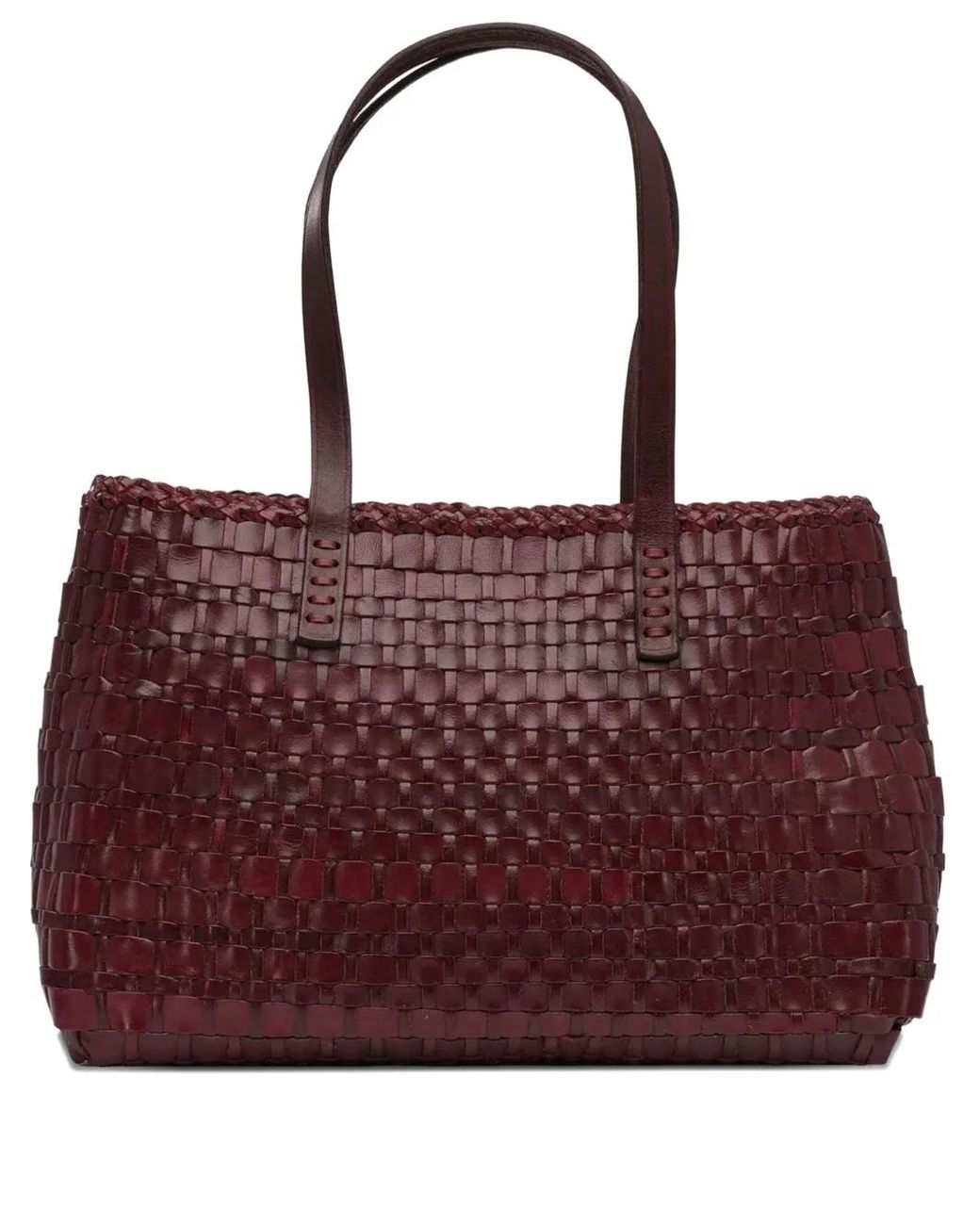 Dragon Diffusion Purple Salvage Woven Calf Leather Tote Bag