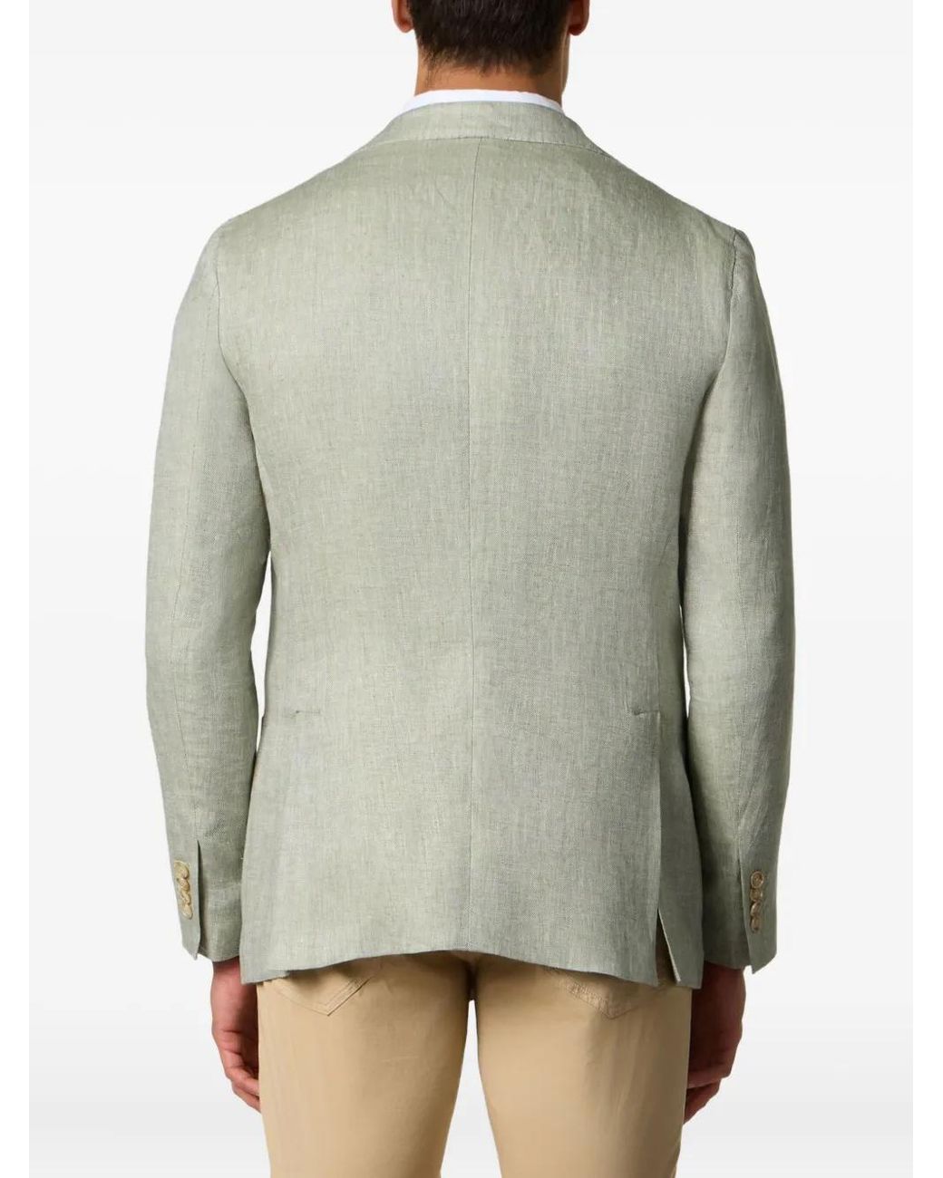 Brooks Brothers Gray Herringbone Linen Blazer for men
