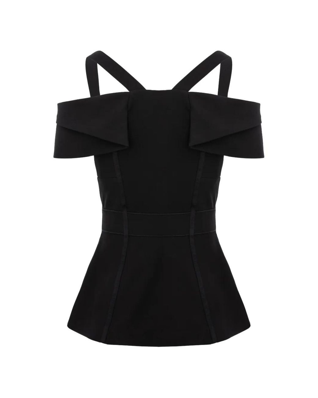 Murmur Black Candy Shoulder Straps Buttoned Top