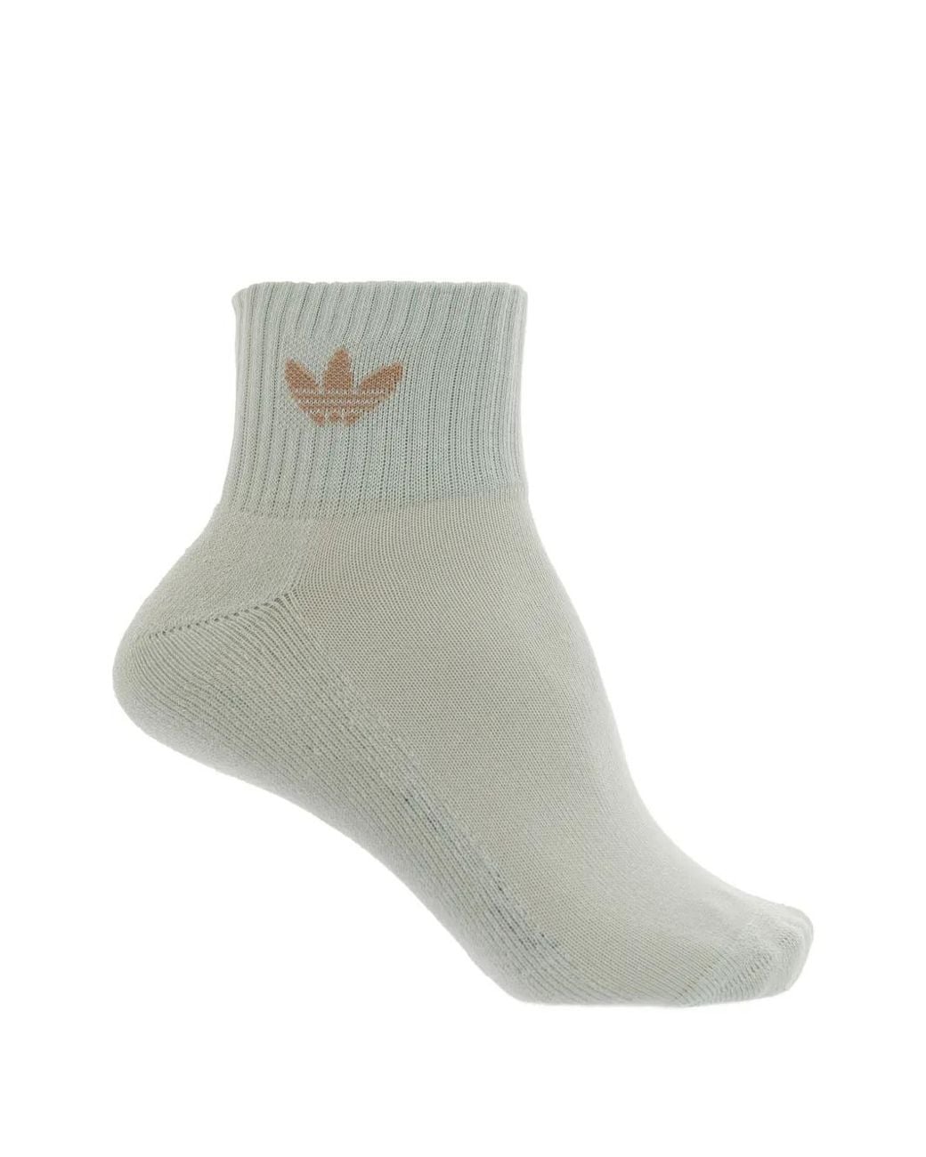 Adidas White Logo-Embroidered Ribbed-Knit Socks (Set Of Six)