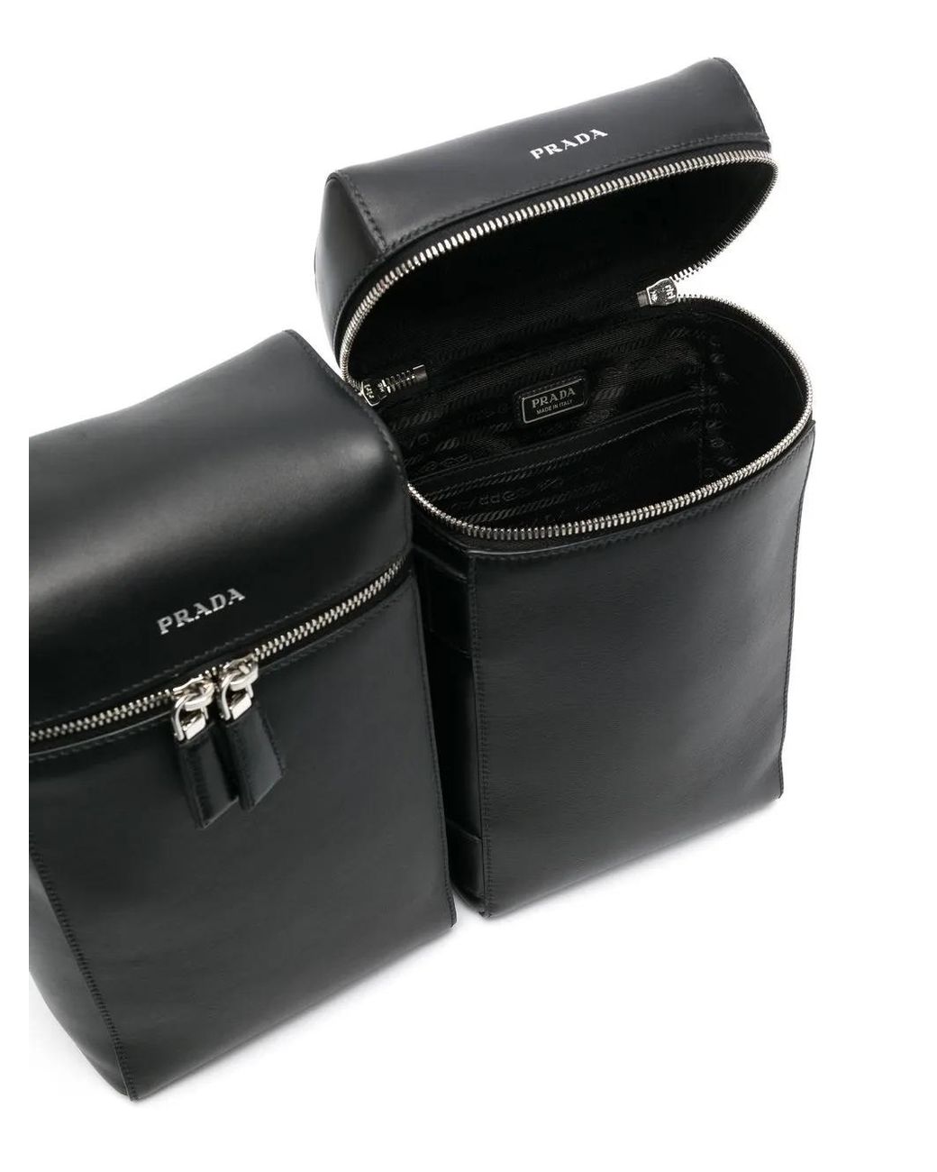 Prada Black Double Leather Backpack for men