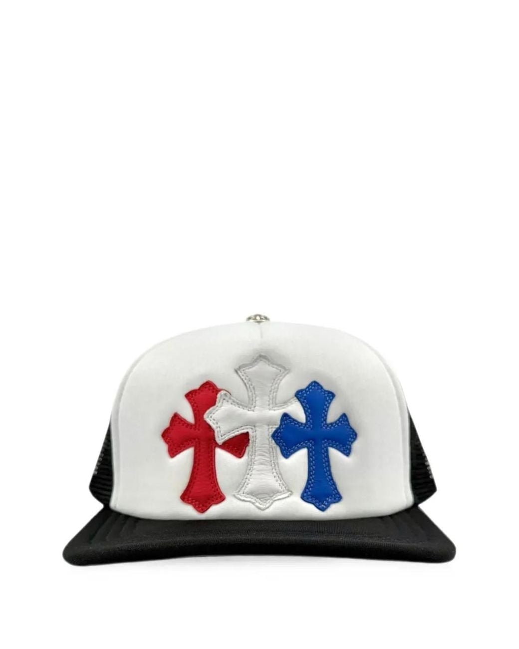 Chrome Hearts Blue Cemetery Leather-Patch Baseball Cap for men