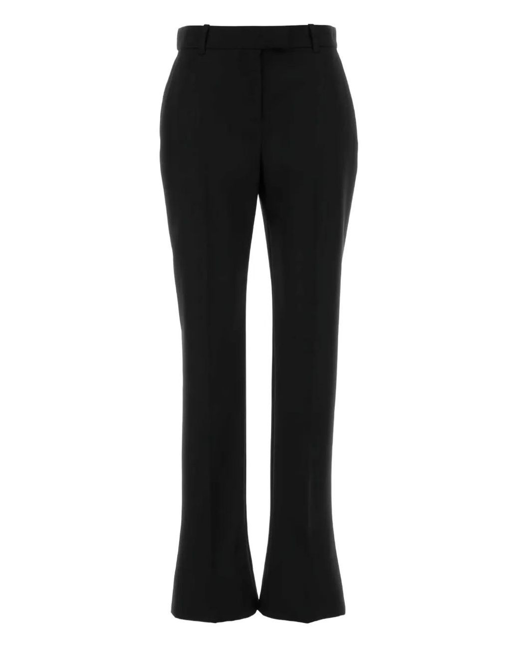 McQueen Black Wool Flared Trousers