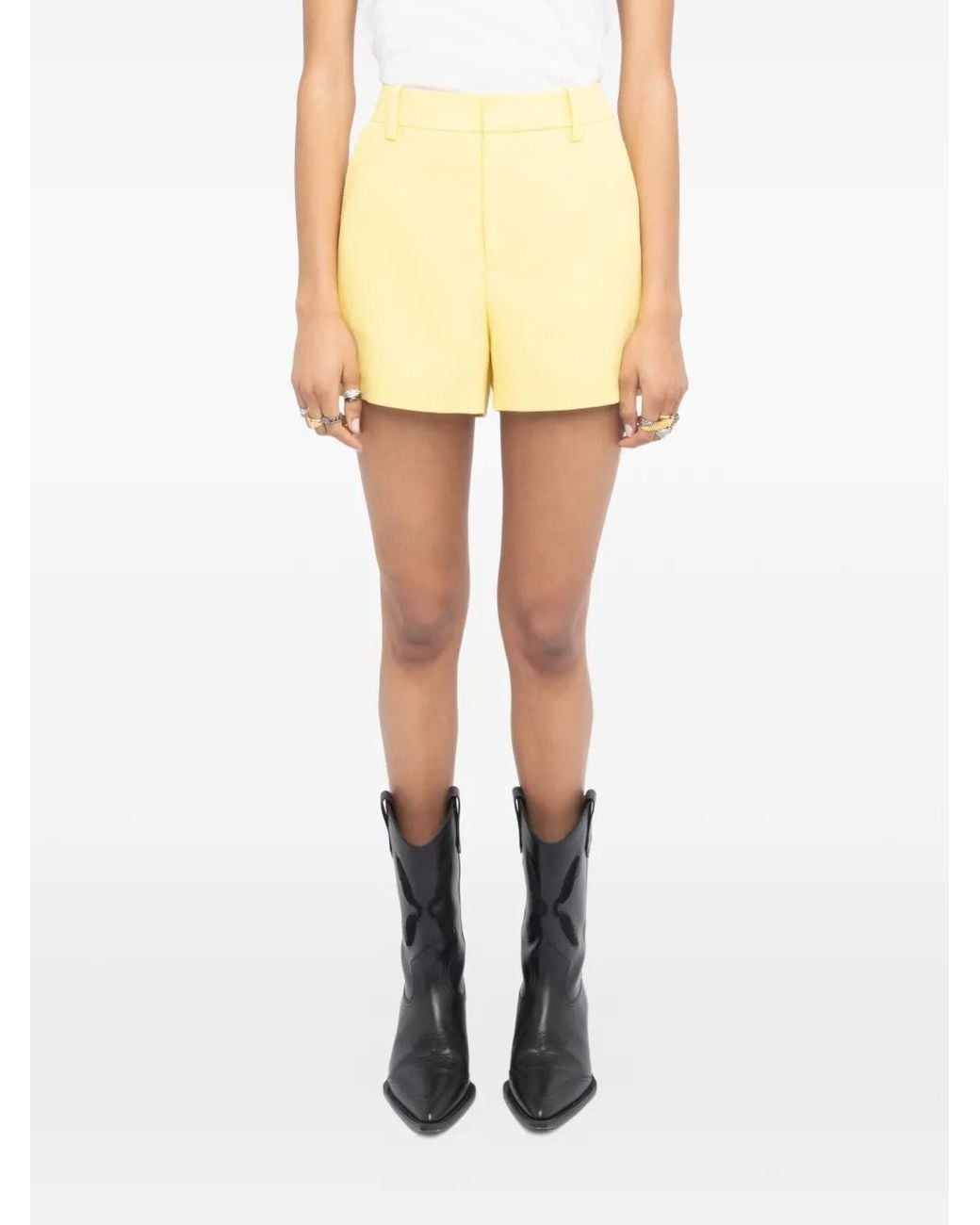 Zadig & Voltaire Yellow Sidou Shorts