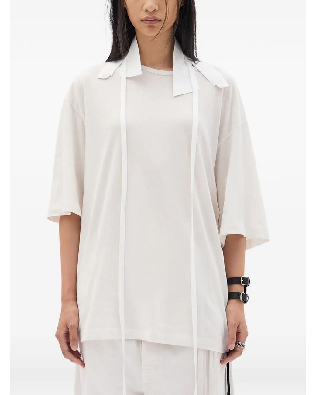 Ann Demeulemeester White Agapi Jersey T-Shirt