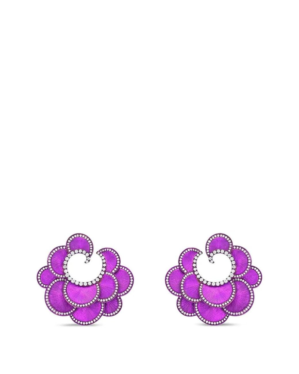 SABOO FINE JEWELS Purple Boucles D'Oreilles Elemento À Diamants