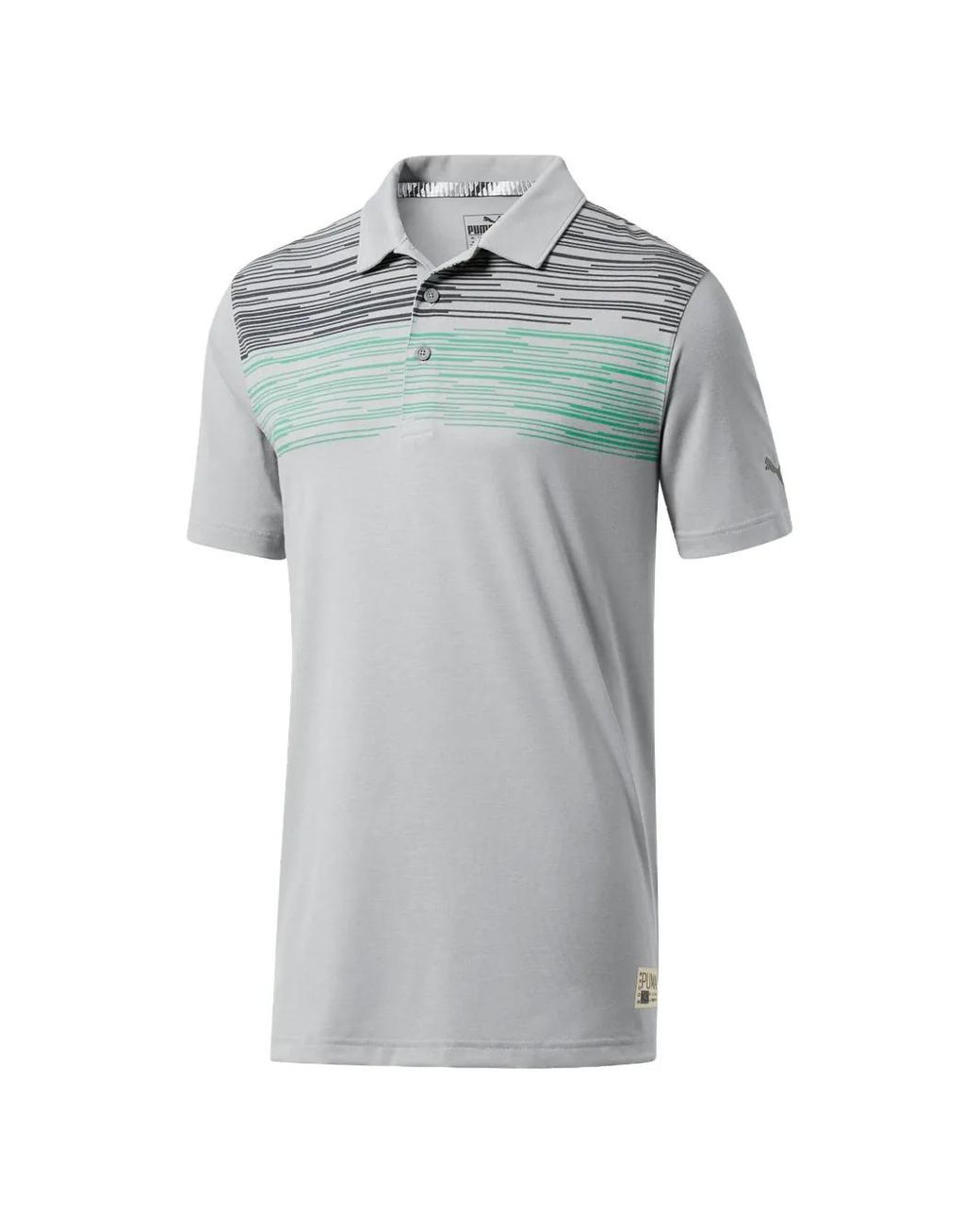 PUMA Gray Pin High Striped Polo Shirt for men