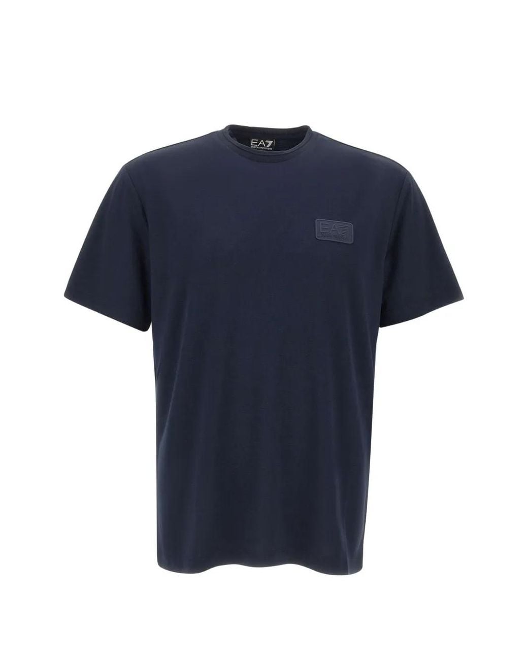 EA7 Blue Logo Crew Neck T-Shirt for men