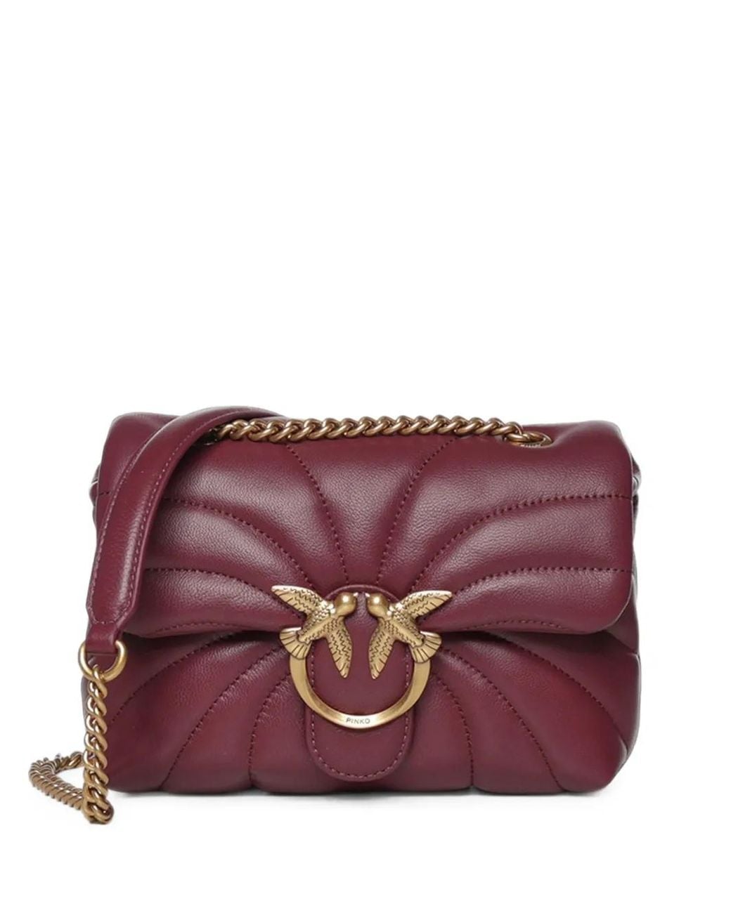Pinko Purple Small Love Bag Puff Chevron-Quilted Crossbody Bag