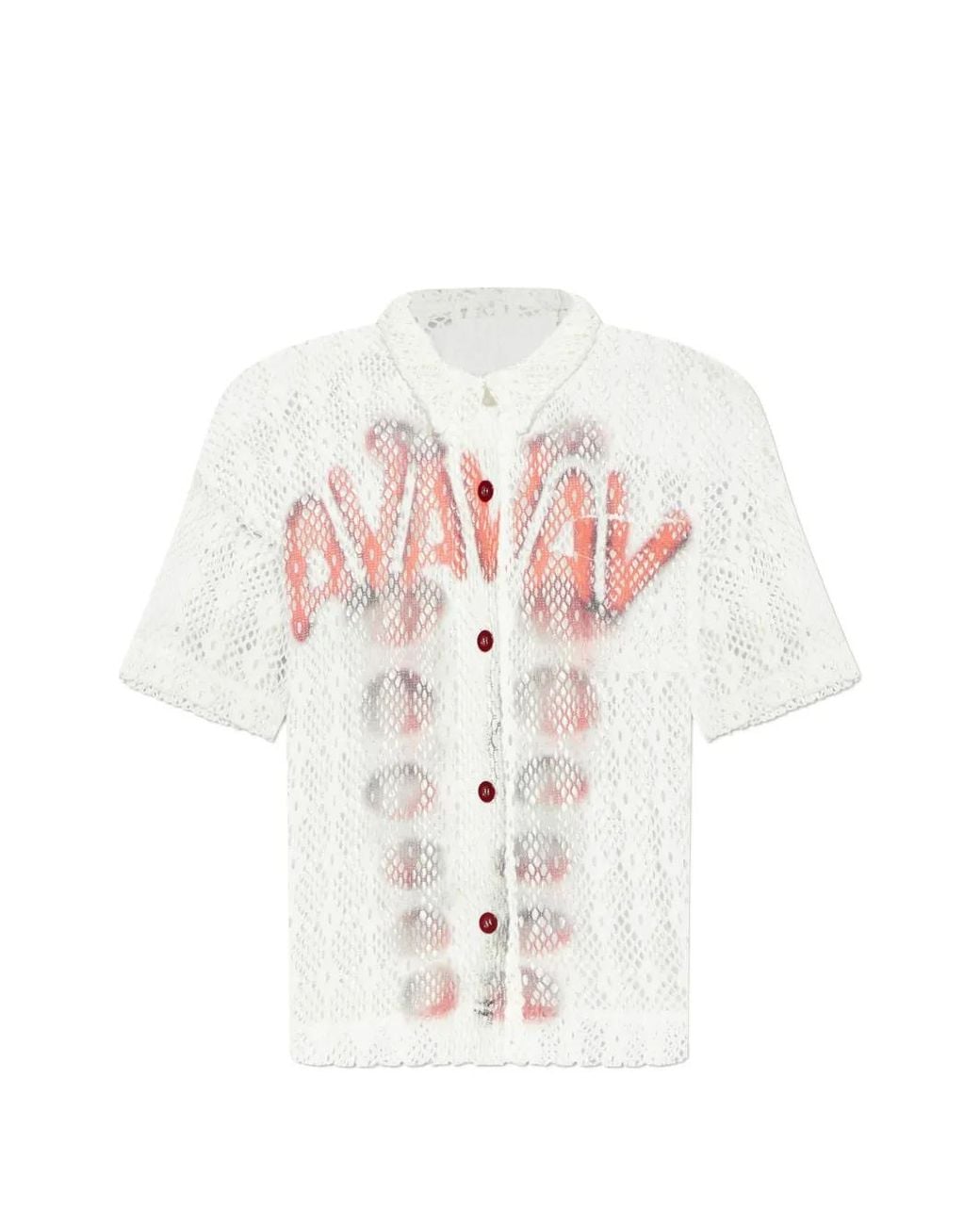 AVAVAV White Mesh Button Shirt for men