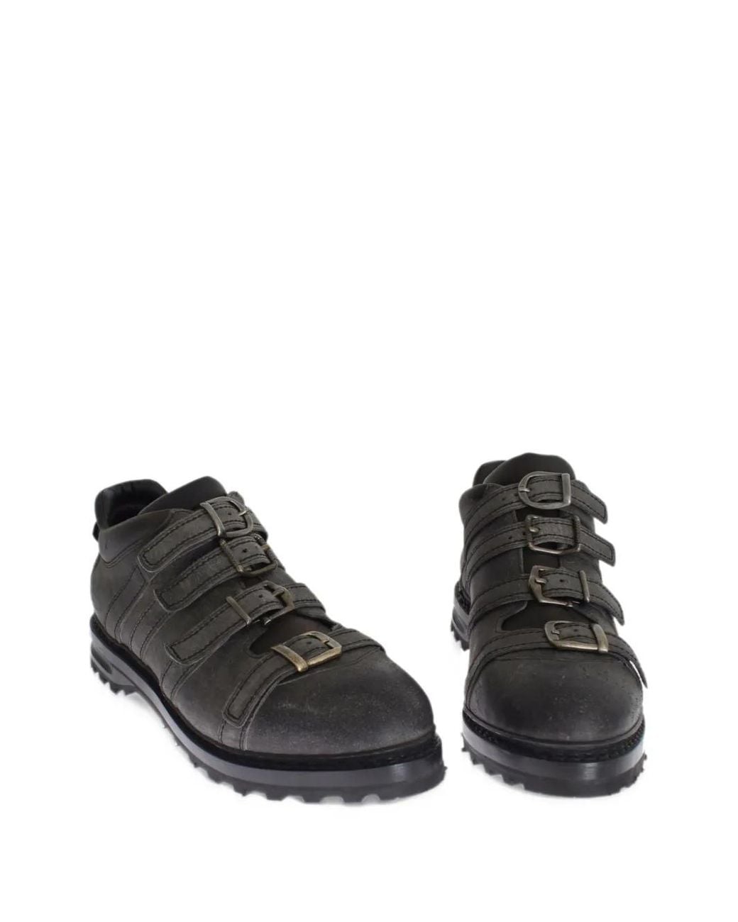 Dolce & Gabbana Black Multi-Strap Buckle-Fastening Biker Boots for men