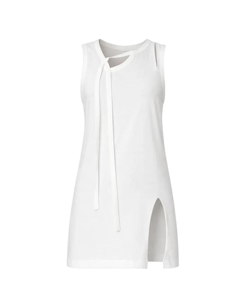 Yohji Yamamoto White Binder V-Neck Tank Top for men