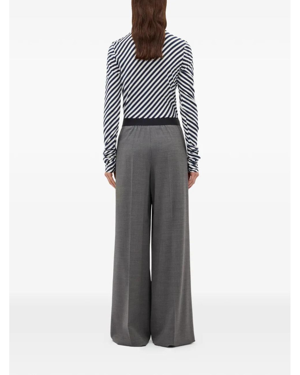 MSGM Gray Pantalon À Logo Imprimé