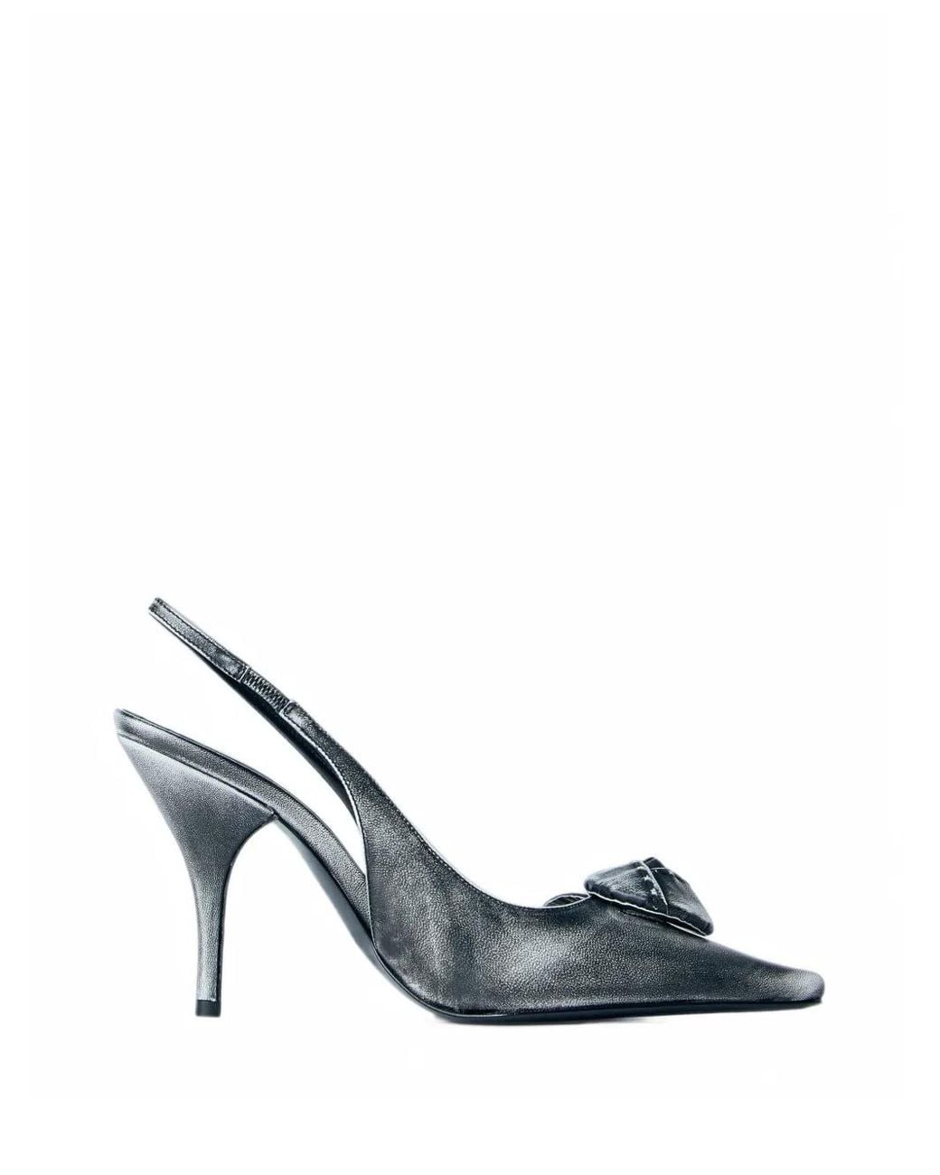 Prada Blue Leather Slingback Pumps