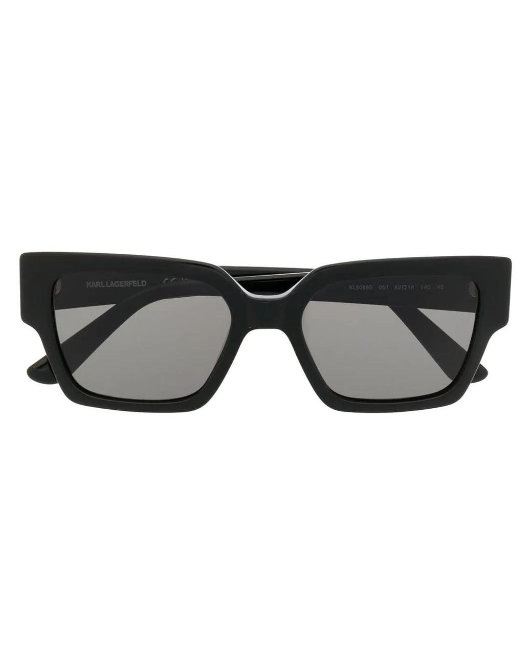 Karl Lagerfeld Black Logo-Print Square-Frame Sunglasses for men