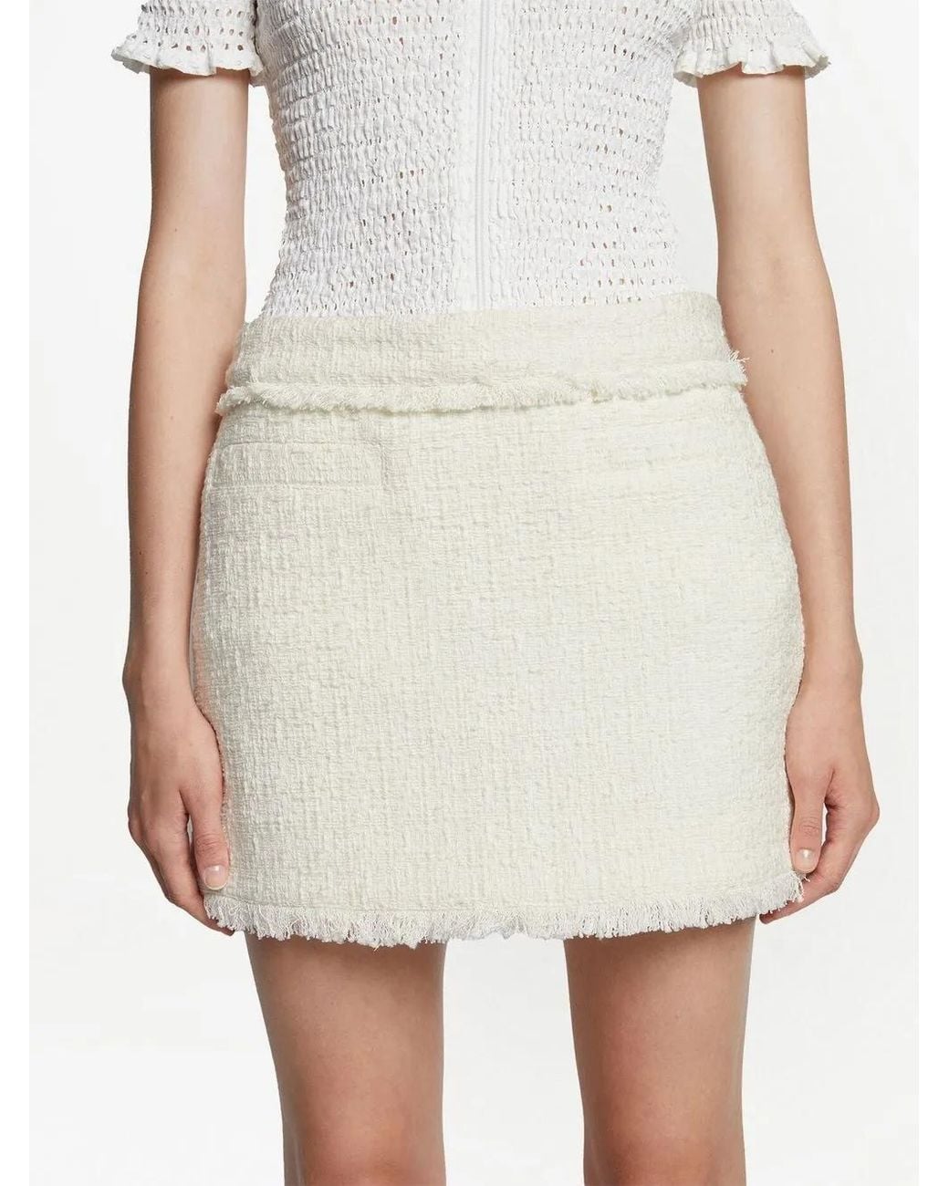 Proenza Schouler White Tweed Knitted Mini Skirt