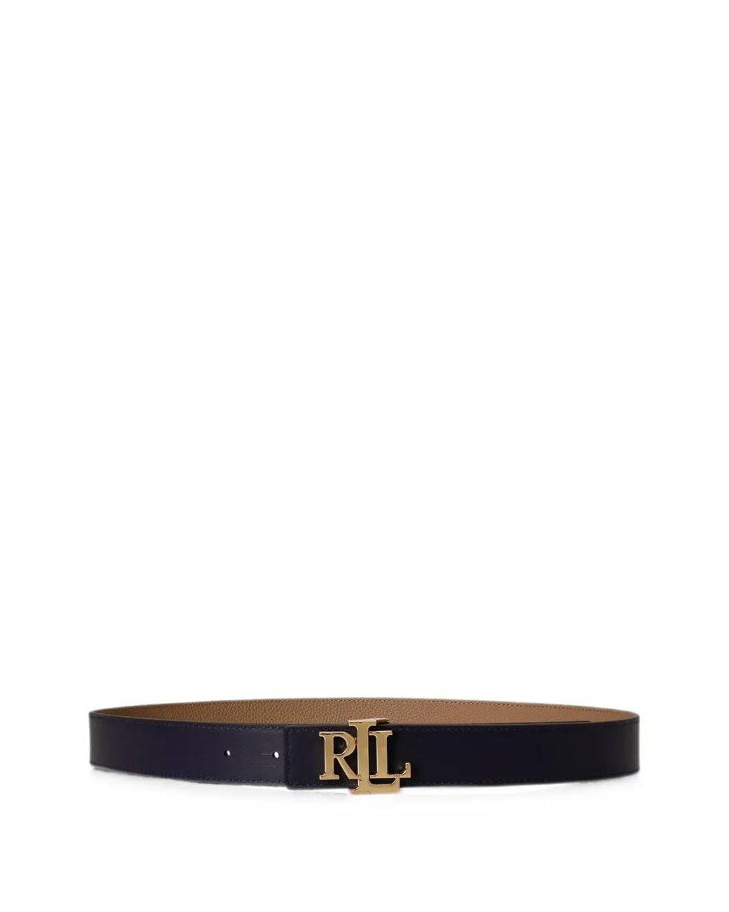 Ralph Lauren White Logo-Plaque Reversible Belt