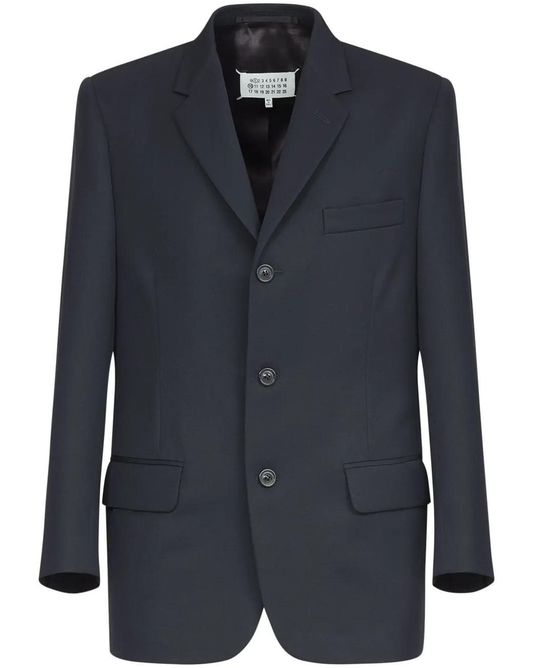Maison Margiela Blue Single-Breasted Wool Blazer for men