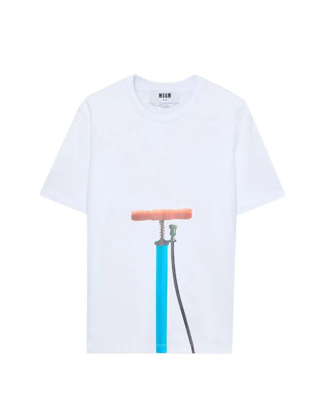 MSGM White T-Shirt À Imprimé Graphique for men