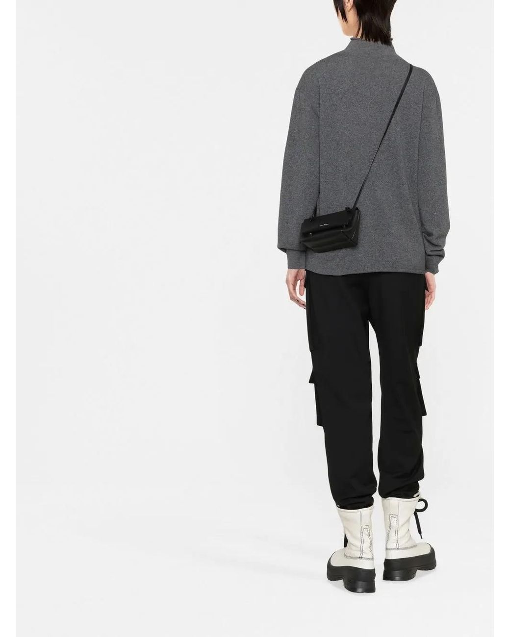 Jil Sander Gray Mock-Neck Knitted Jumper