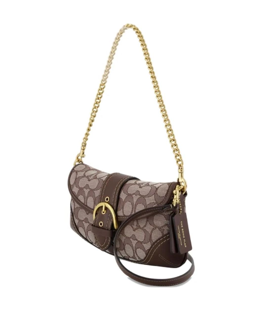 COACH Soho 25 Jacquard Buckle Shoulder Bag in Brown | Lyst