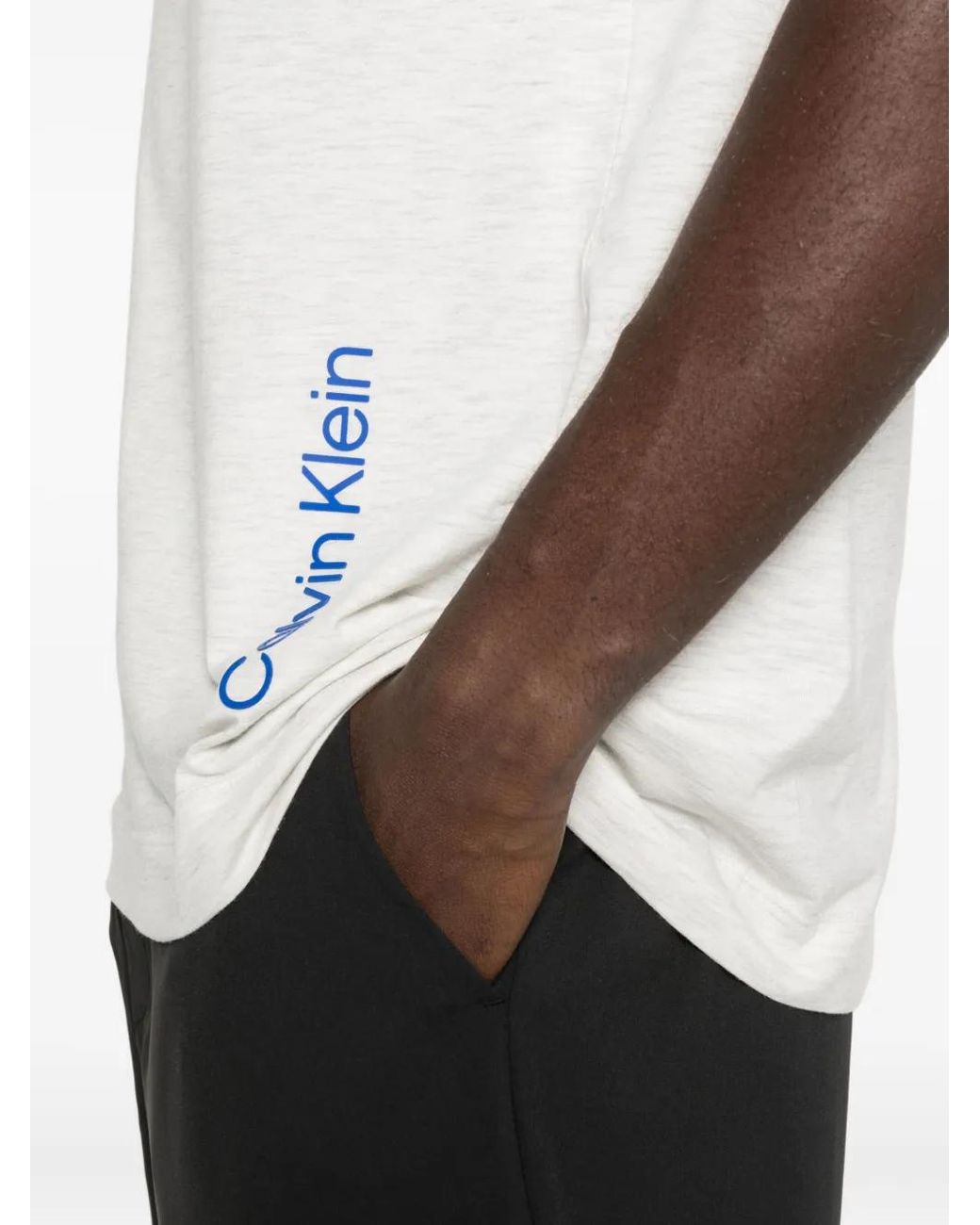Calvin Klein White Logo-Print T-Shirt for men