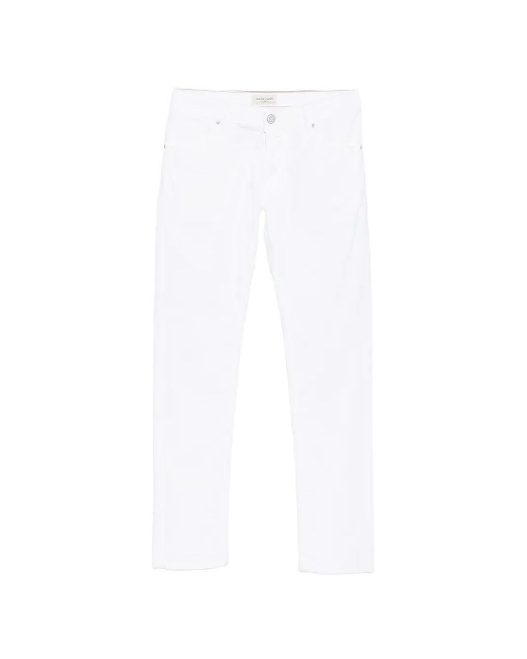 Jacob Cohen White Nick Corduroy Slim-Fit Trousers for men