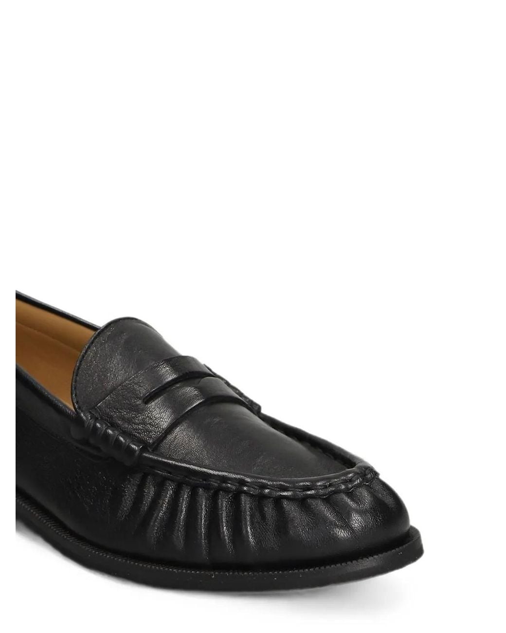 Julie Dee Black Ruched Penny Loafers