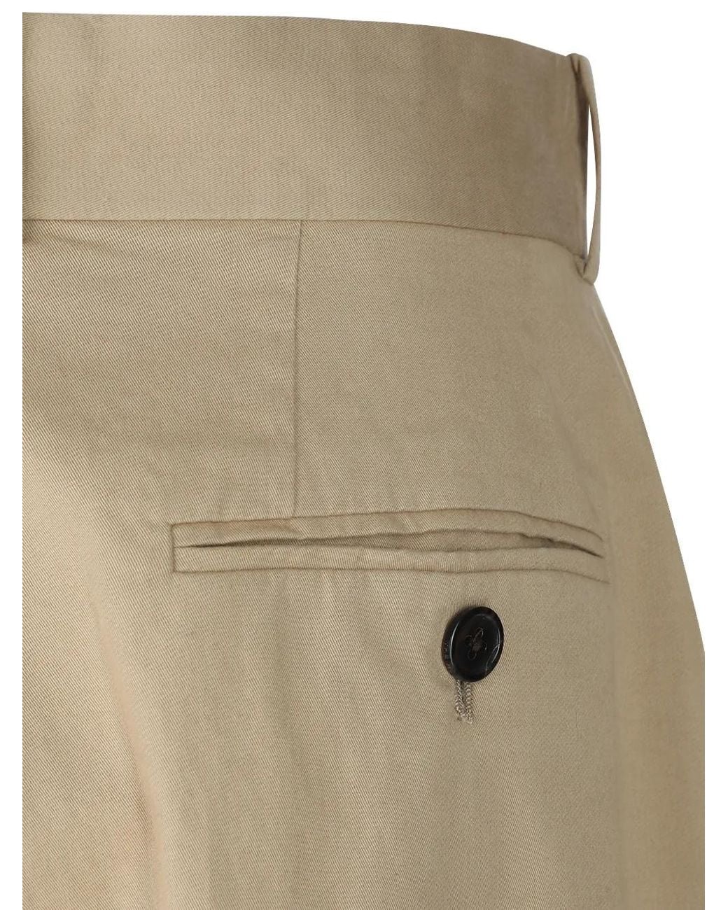 The Row Natural Pleated Twill Trousers